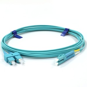 Оптичний патчкорд SC/UPC-LC/UPC MM(OM3) Duplex, Slim, 10m CMS (UPC-10SCLC(MM)D(ON)S)