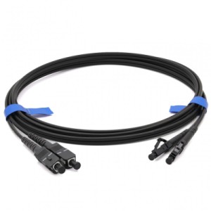 Оптичний патчкорд SC/UPC-LC/UPC MM(OM3) Duplex, black, 10m CMS (UPC-10SCLC(MM)D(ON)BK)