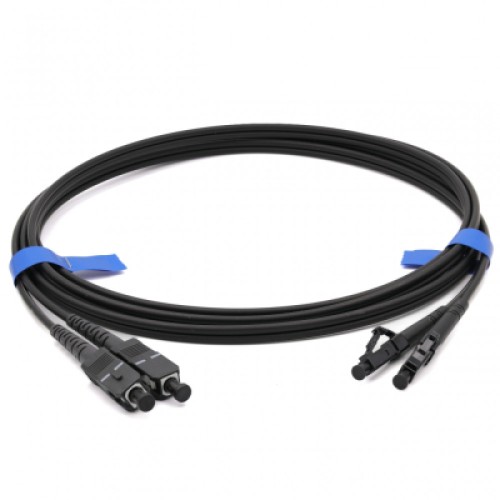 Оптический патчкорд SC/UPC-LC/UPC MM(OM3) Duplex, black, 10m CMS (UPC-10SCLC(MM)D(ON)BK)