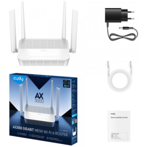 Маршрутизатор Cudy Маршрутизатор Cudy WR3000S, AX3000 Gigabit Wi-Fi 6 Mesh Router (WR3000S)