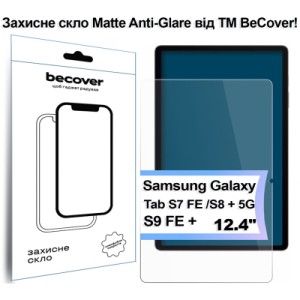 Стекло защитное BeCover Matte Anti-Glare Samsung Galaxy Tab S7 FE 12.4 SM-T730/SM-T735/S8 Plus 5G SM-X800/SM-X806/S9 FE (713441)