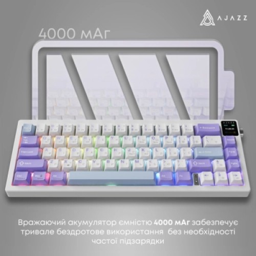 Клавиатура Ajazz AK650 Flying Fish Switch Purple RGB USB/Wireless/Bluetooth UA Purple (AK650-FF-PWB)