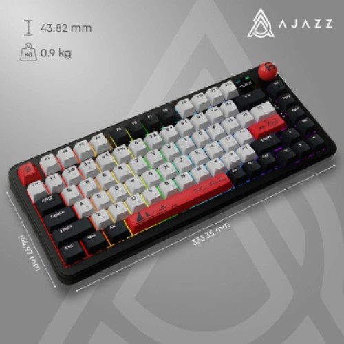 Клавиатура Ajazz AK820 MAX Avocado Switch Black RGB USB/Wireless/Bluetooth UA Black (AK820MAX-AS-BG)