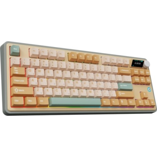 Клавиатура Ajazz AK870 Jasmine Switch Yellow RGB USB/Wireless/Bluetooth UA Brown (AK870-JS-YWG)