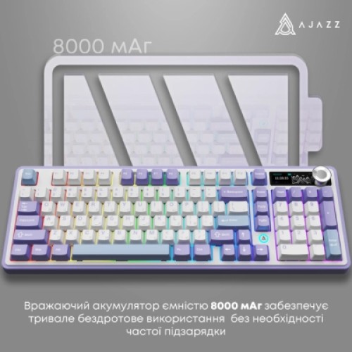 Клавиатура Ajazz AK980 Clear Sky Switch Purple RGB USB/Wireless/Bluetooth UA Purple (AK980-CS-PWB)