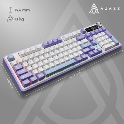 Клавиатура Ajazz AK980 Clear Sky Switch Purple RGB USB/Wireless/Bluetooth UA Purple (AK980-CS-PWB)