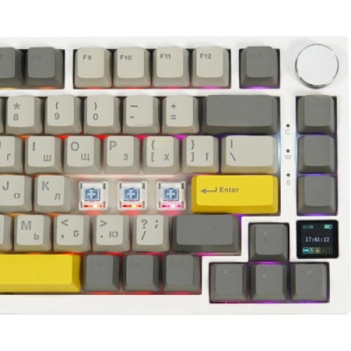 Клавиатура Epomaker AK820 Pro 75 Flying Fish Switch Hot-Swap RGB USB/Wireless/Bluetooth UA White (AK820-PRO-W-FF)
