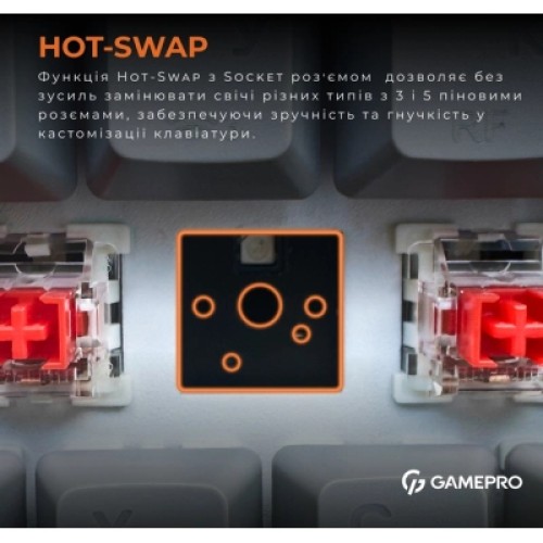 Клавиатура GamePro MK130G Pro Outemu Red Switch Hot-Swap 60 RGB USB/Wireless/Bluetooth Black (MK130G Pro)