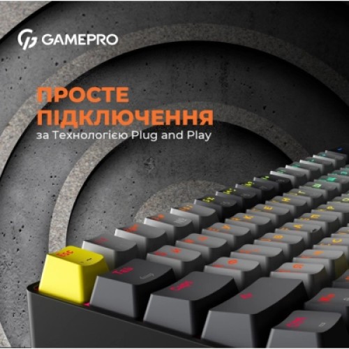 Клавиатура GamePro MK130G Pro Outemu Red Switch Hot-Swap 60 RGB USB/Wireless/Bluetooth Black (MK130G Pro)