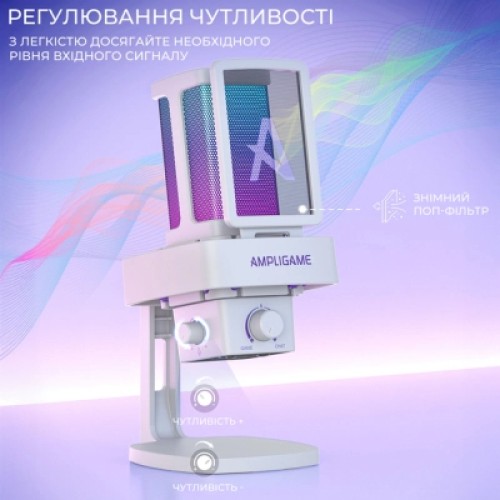 Микрофон Fifine Ampligame Q8PROW USB White (Q8PROW)