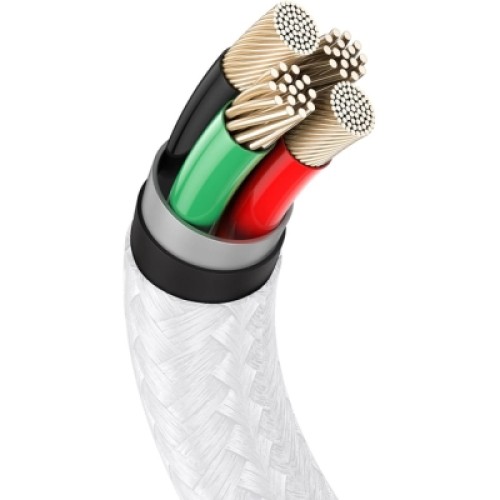 Дата кабель USB 2.0 AM to Lightning 2.0m Cafule Series Metal 2.4A White Baseus (CALJK-B02)