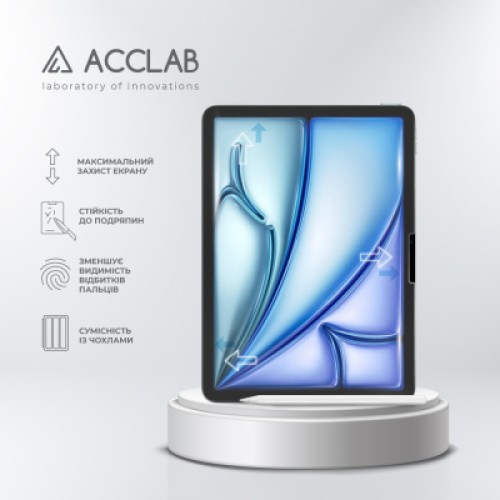 Стекло защитное ACCLAB Full Glue Apple iPad Air 11 (2024) (1283126593703)