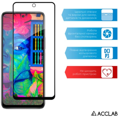 Стекло защитное ACCLAB Full Glue Infinix Hot 20S Black (1283126551352)