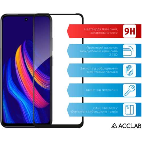 Стекло защитное ACCLAB Full Glue Infinix Hot 30 Play Black (1283126589591)