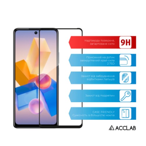 Стекло защитное ACCLAB Full Glue Infinix Hot 40 Black (1283126589157)