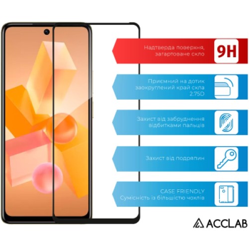 Стекло защитное ACCLAB Full Glue Infinix Hot 40 Pro Black (1283126589225)