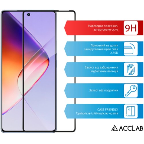Стекло защитное ACCLAB Full Glue Infinix Note 40 4G Black (1283126594885)