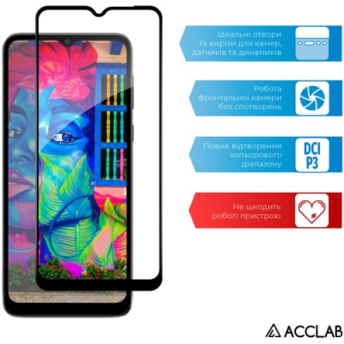 Стекло защитное ACCLAB Full Glue MOTO E13 Black (1283126573620)