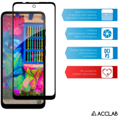 Стекло защитное ACCLAB Full Glue MOTO E30/E40 Black (1283126545788)