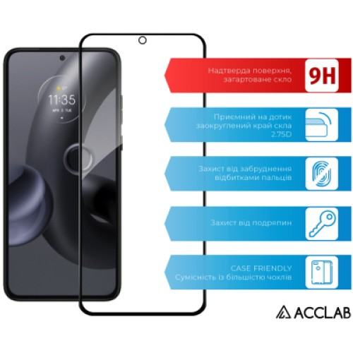 Стекло защитное ACCLAB Full Glue MOTO EDGE 30 Neo Black (1283126546679)