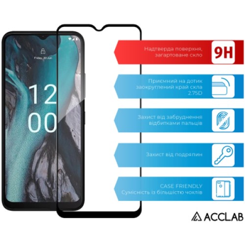 Стекло защитное ACCLAB Full Glue Nokia C22 Black (1283126582271)