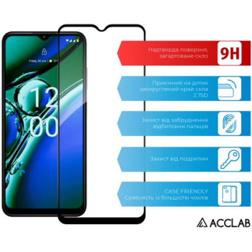 Стекло защитное ACCLAB Full Glue Nokia G42 5G Black (1283126582097)