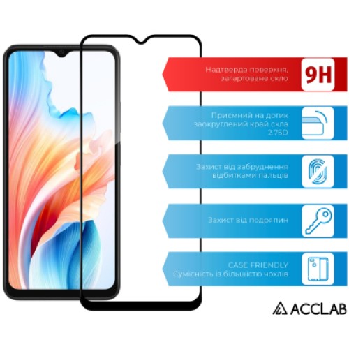 Стекло защитное ACCLAB Full Glue Oppo A38 5G Black (1283126582462)