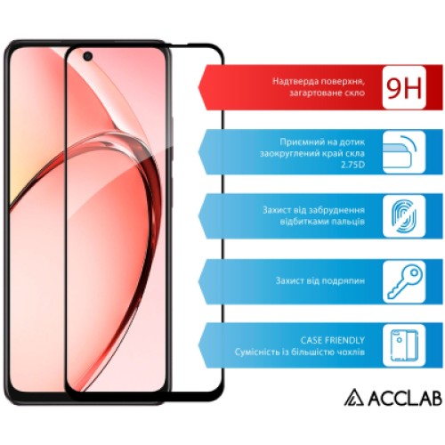 Стекло защитное ACCLAB Full Glue Oppo A3x Black (1283126598890)