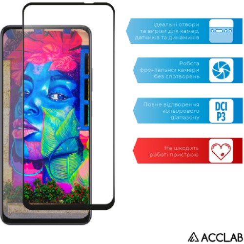 Стекло защитное ACCLAB Full Glue Oppo A80 Black (1283126598883)