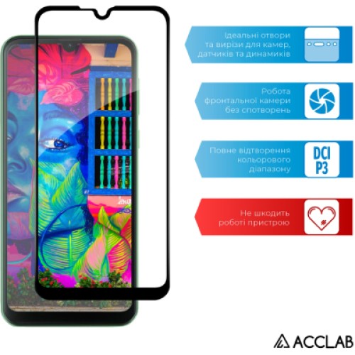 Стекло защитное ACCLAB Full Glue Oscal C20 Pro Black (1283126582042)