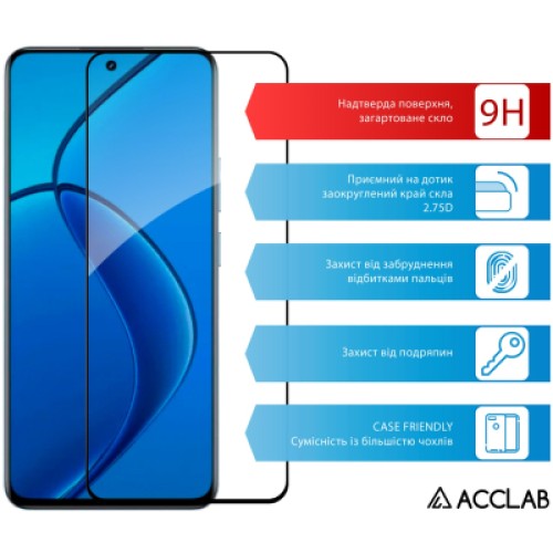 Стекло защитное ACCLAB Full Glue Realme 12 4G Black (1283126598869)