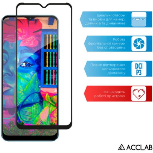 Стекло защитное ACCLAB Full Glue Realme C30S Black (1283126551888)