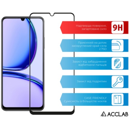 Стекло защитное ACCLAB Full Glue Realme C53 Black (1283126577802)