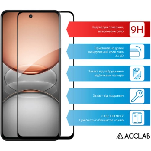 Стекло защитное ACCLAB Full Glue Realme C75 Black (1283126608148)