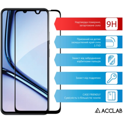 Стекло защитное ACCLAB Full Glue Realme Note 60X Black (1283126609015)