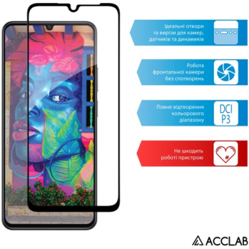 Стекло защитное ACCLAB Full Glue Realme Note 60X Black (1283126609015)