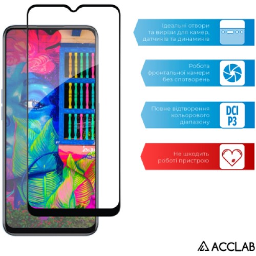 Стекло защитное ACCLAB Full Glue Realme V20 Black (1283126559419)