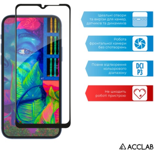 Стекло защитное ACCLAB Full Glue Samsung A03 Black (1283126521621)