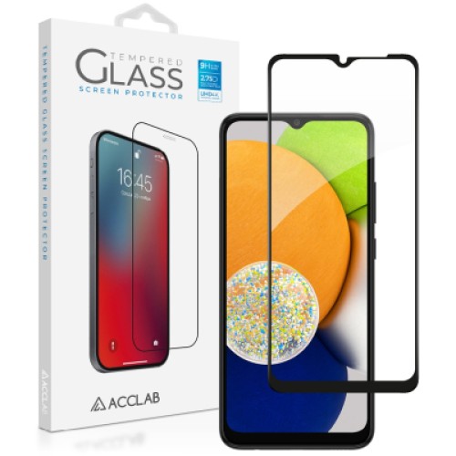 Стекло защитное ACCLAB Full Glue Samsung A03 Black (1283126521621)