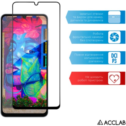Стекло защитное ACCLAB Full Glue Samsung A06 5G Black (1283126612978)