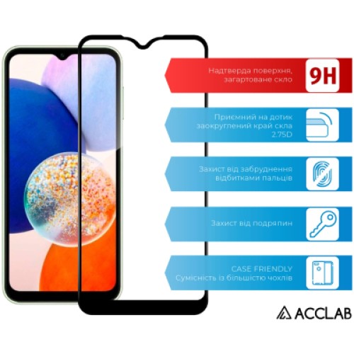 Стекло защитное ACCLAB Full Glue Samsung A15 Black (1283126583032)