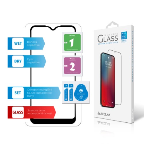 Стекло защитное ACCLAB Full Glue Samsung A15 Black (1283126583032)