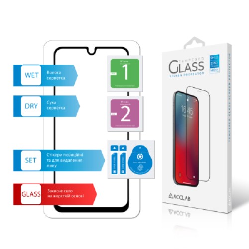 Стекло защитное ACCLAB Full Glue Samsung A16 Black (1283126598821)