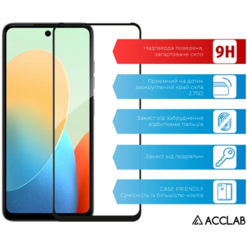Стекло защитное ACCLAB Full Glue Tecno Spark 20C Black (1283126589034)