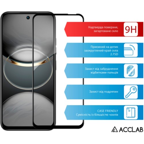 Стекло защитное ACCLAB Full Glue Tecno Spark 30C Black (1283126599347)