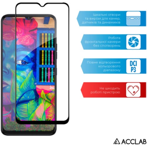 Стекло защитное ACCLAB Full Glue Tecno Spark 9 Pro Black (1283126547300)