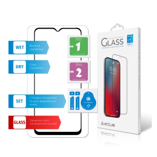 Стекло защитное ACCLAB Full Glue Tecno Spark 9 Pro Black (1283126547300)
