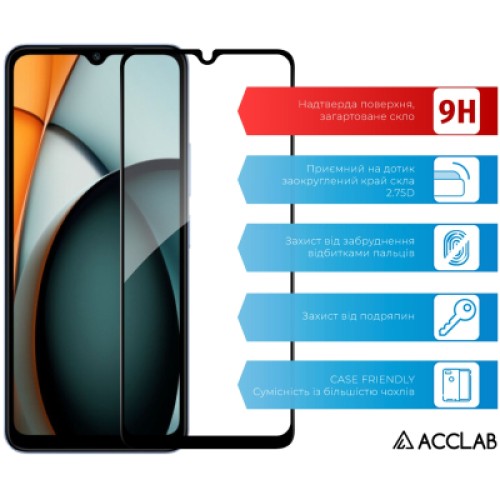 Стекло защитное ACCLAB Full Glue Xiaomi Redmi A3 Black (1283126591327)