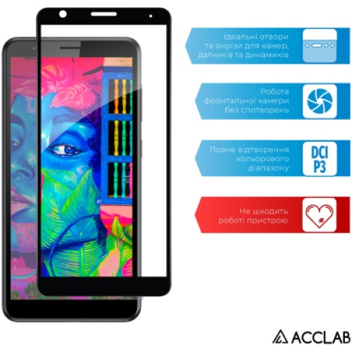 Стекло защитное ACCLAB Full Glue ZTE Blade A31 Plus Black (1283126523083)