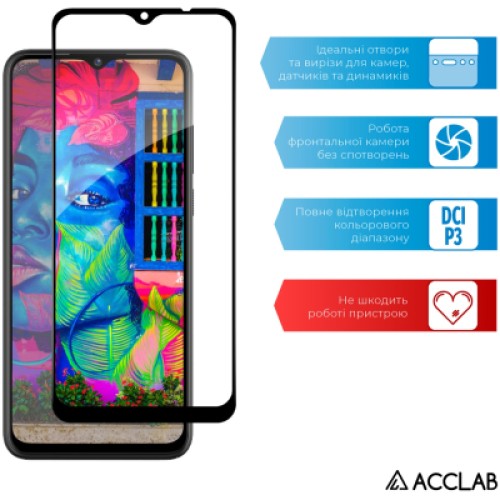 Стекло защитное ACCLAB Full Glue ZTE Blade A53 Black (1283126583278)